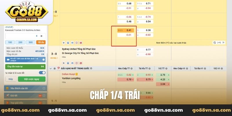Chấp 1/4 trái